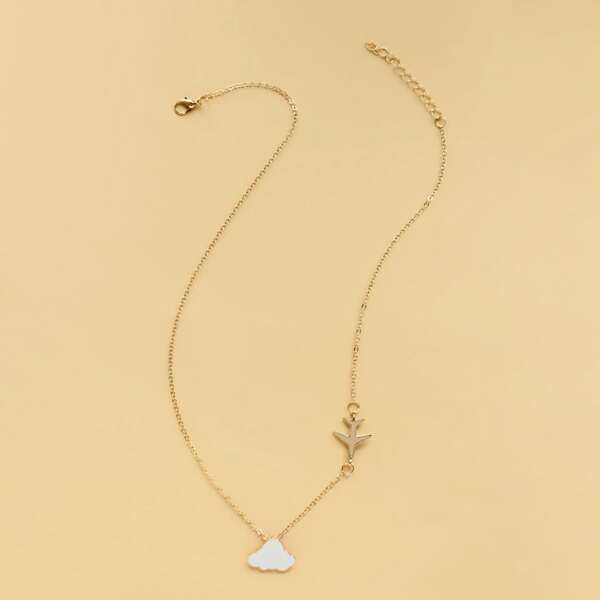 

Girls Cloud Charm Necklace, Gold