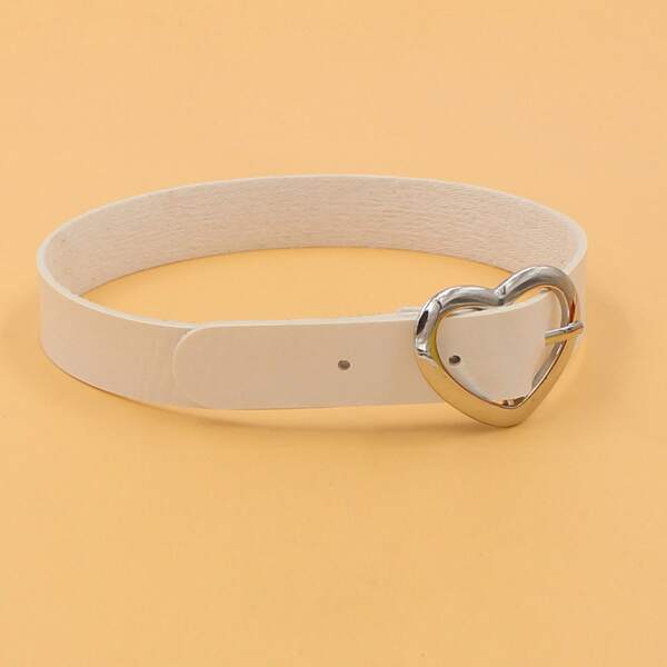 

Heart Buckle Decor Choker, White
