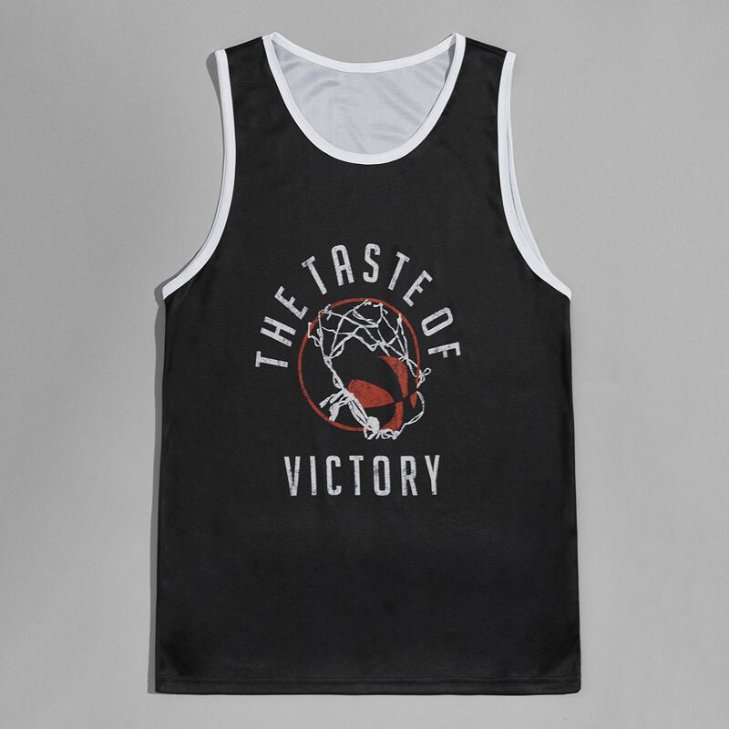 

Guys Letter Graphic Tank, Black