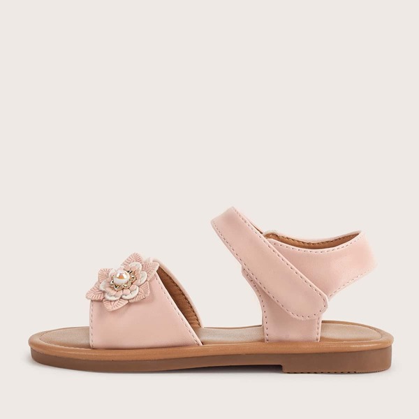 

Toddler Girls Floral Appliques Ankle Strap Sandals, Pink