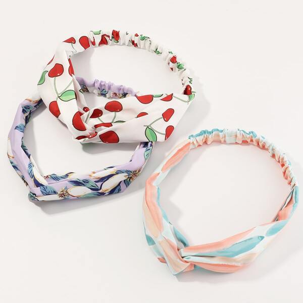 

3pcs Fruit Pattern Headband, Multicolor