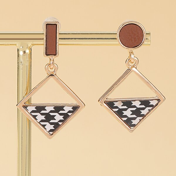 

Geometric Charm Drop Earrings, Multicolor