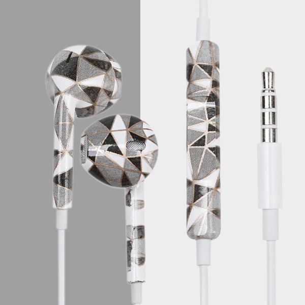 

1pc Geometric Print In-ear Earphone, Multicolor