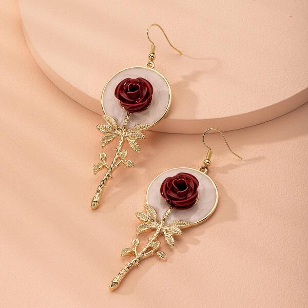 

Rose Round Drop Earrings, Multicolor