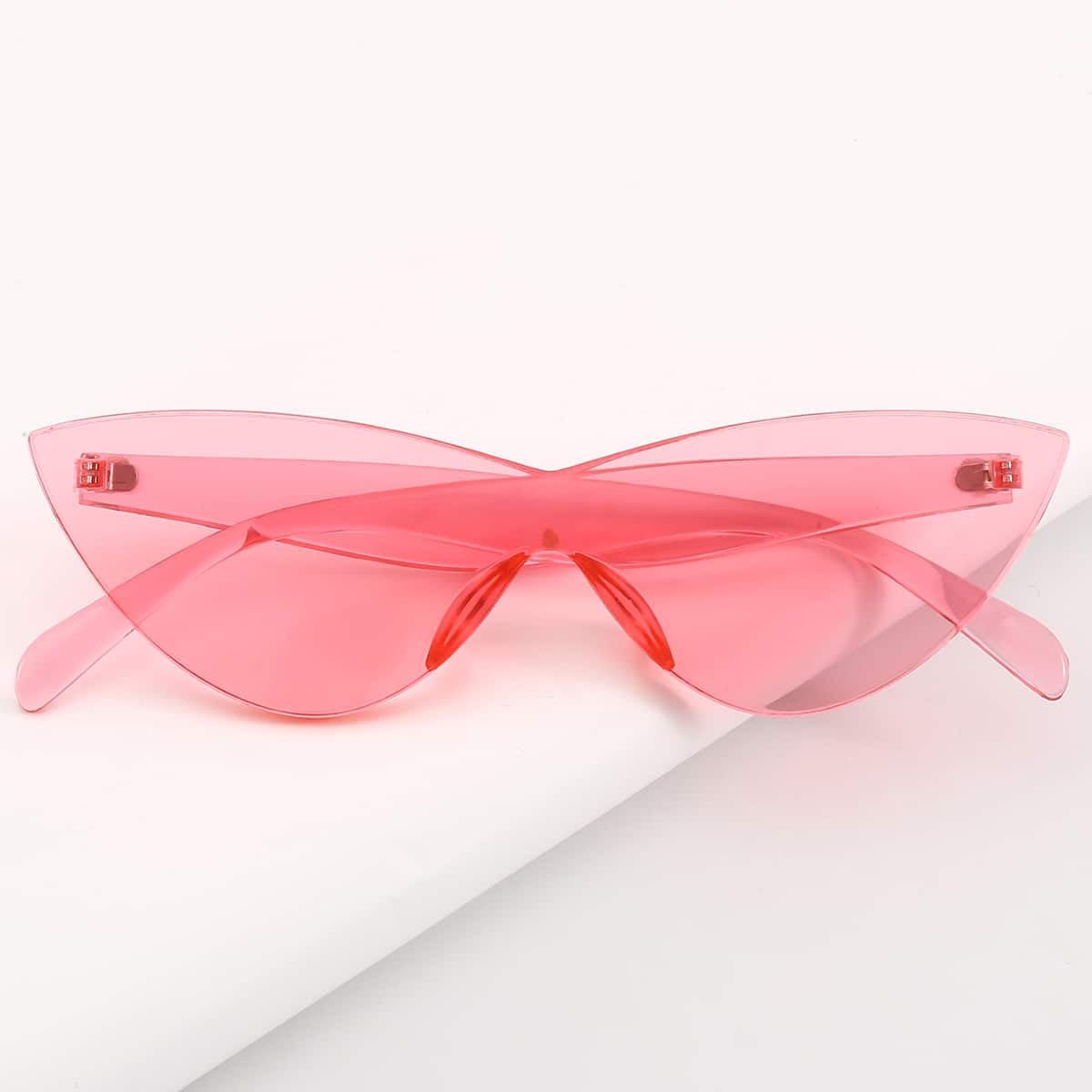 

Rimless Cat Eye Sunglasses, Baby pink
