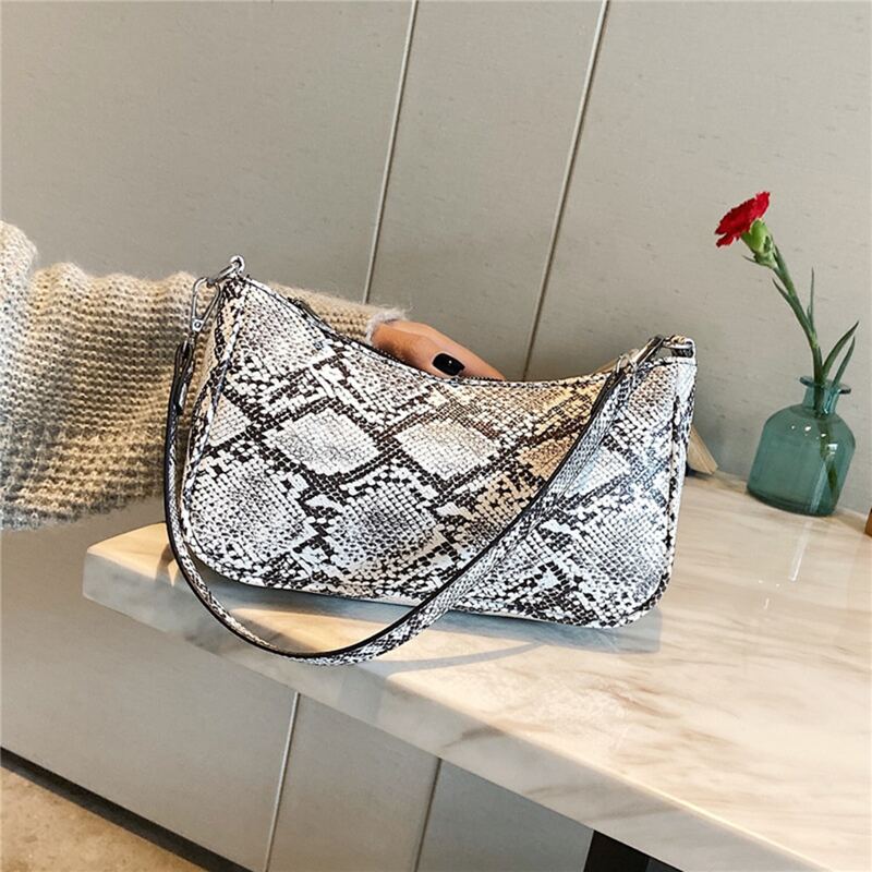 

Snakeskin Baguette Bag, Multicolor