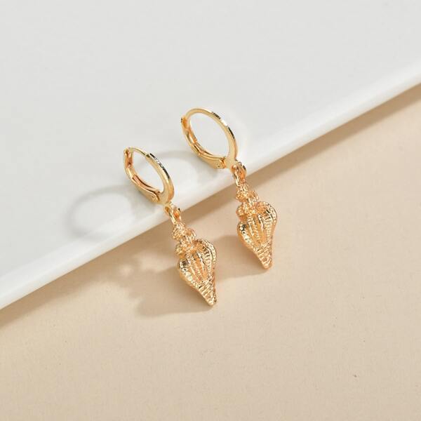 

Gold Conch Drop Earrings