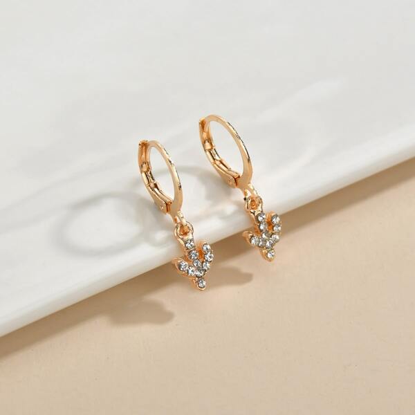 

Rhinestone Cactus Drop Earrings, Gold