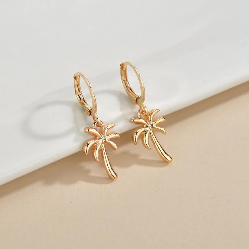 

Gold Coconut Tree Drop Earrings