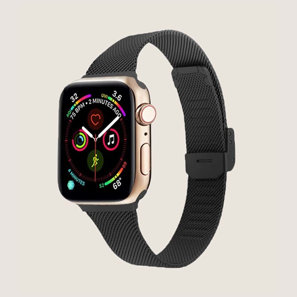 

1шт однотонный ремешок для iWatch из нержавеющей стали, Чёрный
