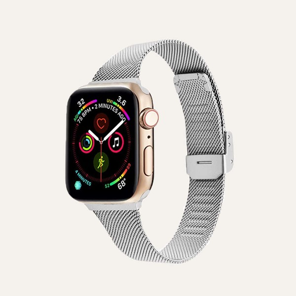 

1шт однотонный ремешок для iWatch из нержавеющей стали, Серебряные