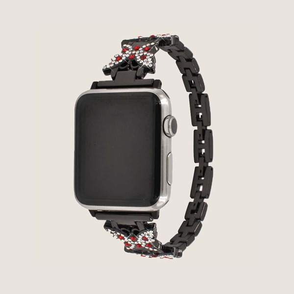 

1pc Rhinestone Decor iWatch Band, Black