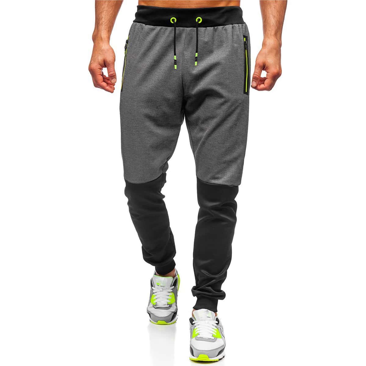 

Guys Contrast Panel Drawstring Waist Sweatpants, Multicolor