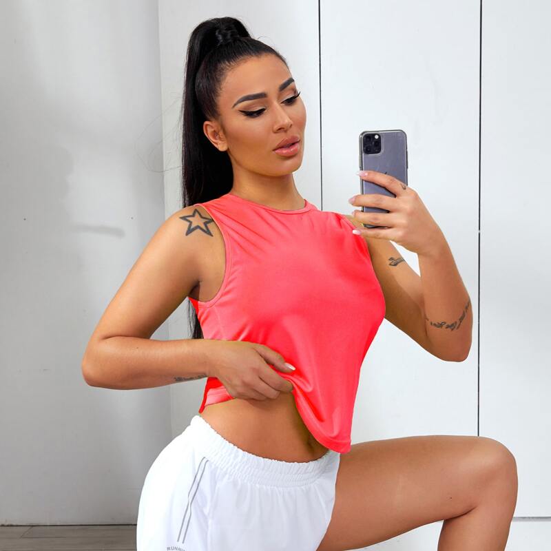 

Knot Back Sports Tank Top, Watermelon pink