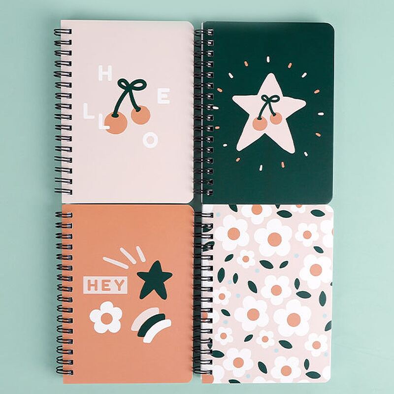 

1pack Cherry & Flower Print Cover Random Notebook, Multicolor