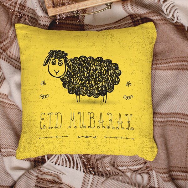 

Sheep Print Cushion Cover Without Filler, Multicolor