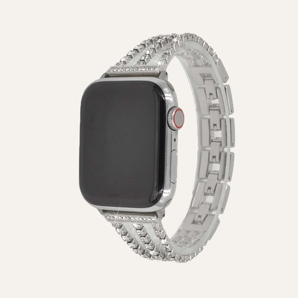 

1шт ремешок для iWatch со стразами, Серебряные
