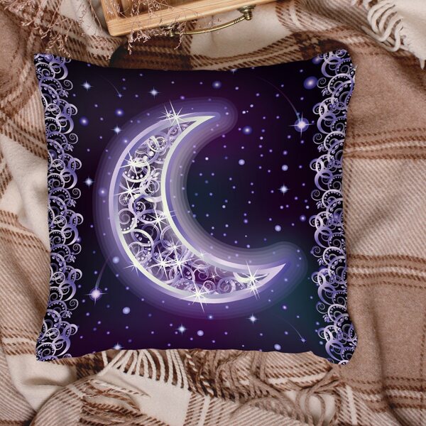 

Moon Print Cushion Cover Without Filler, Multicolor