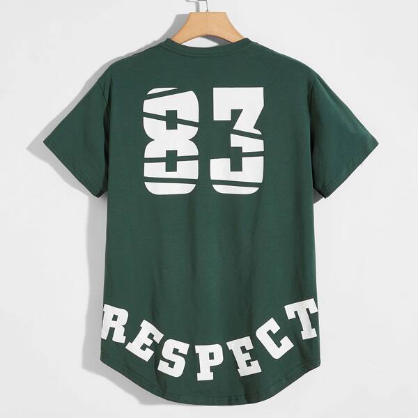 

Men Number & Letter Graphic Tee, Dark green