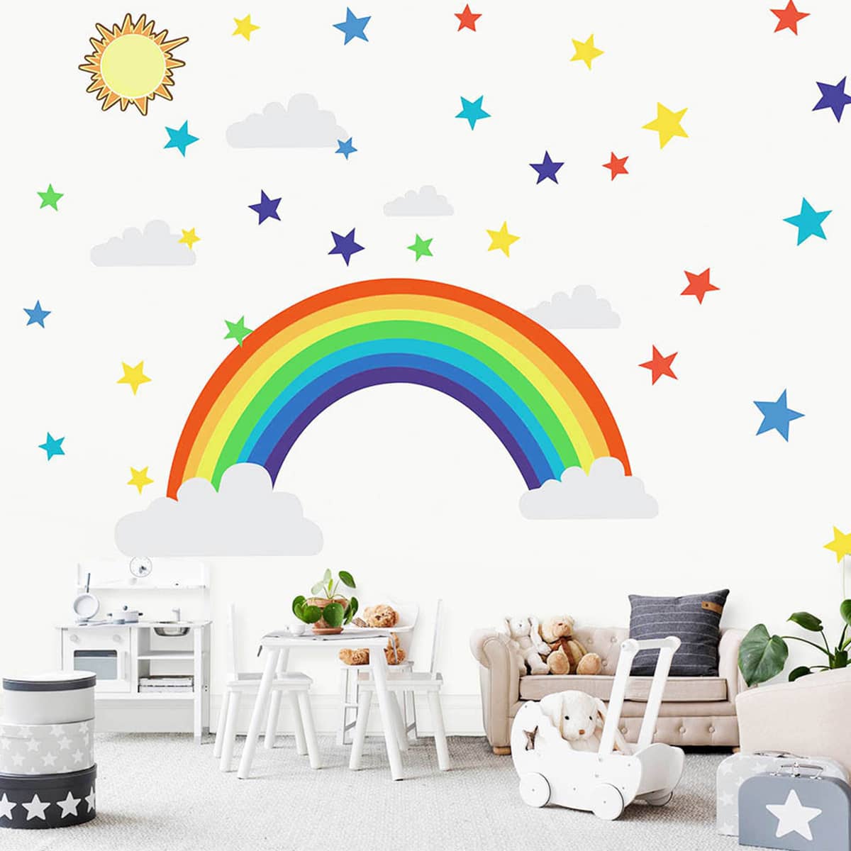 

Rainbow Print Wall Sticker, Multicolor