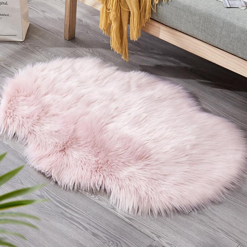 

Solid Faux Fur Carpet, Baby pink