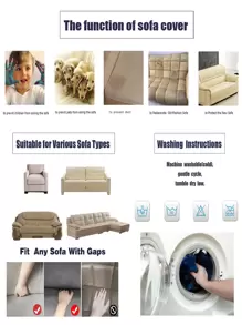 1pc Flower Print Stretchy Sofa Cover Without Cushion - Multicolor - View 7