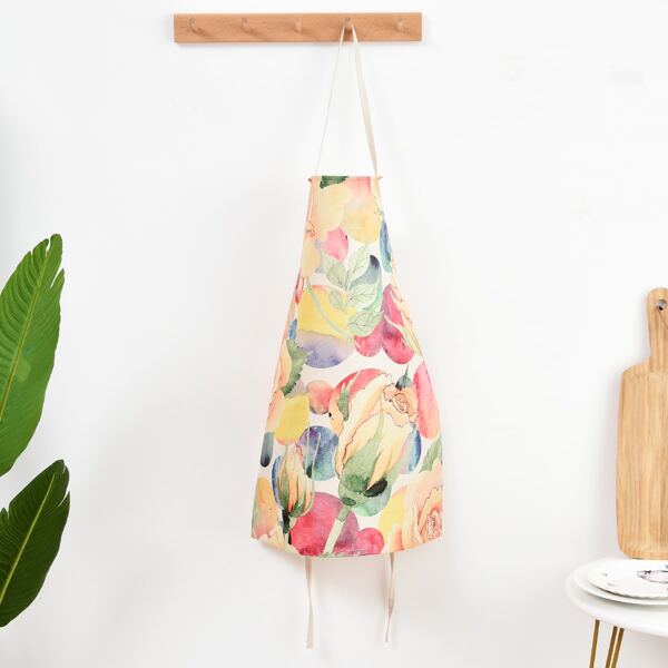 

Floral Pattern Apron, Multicolor