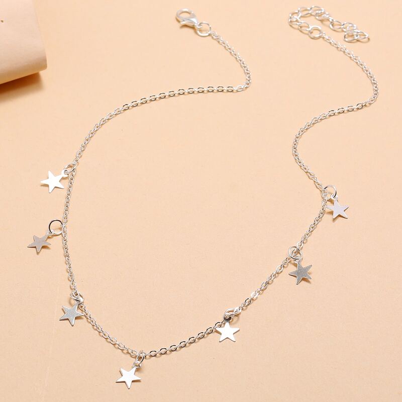 

Star Chain Necklace, Silver