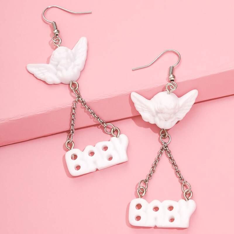 

Angel Drop Earrings, White