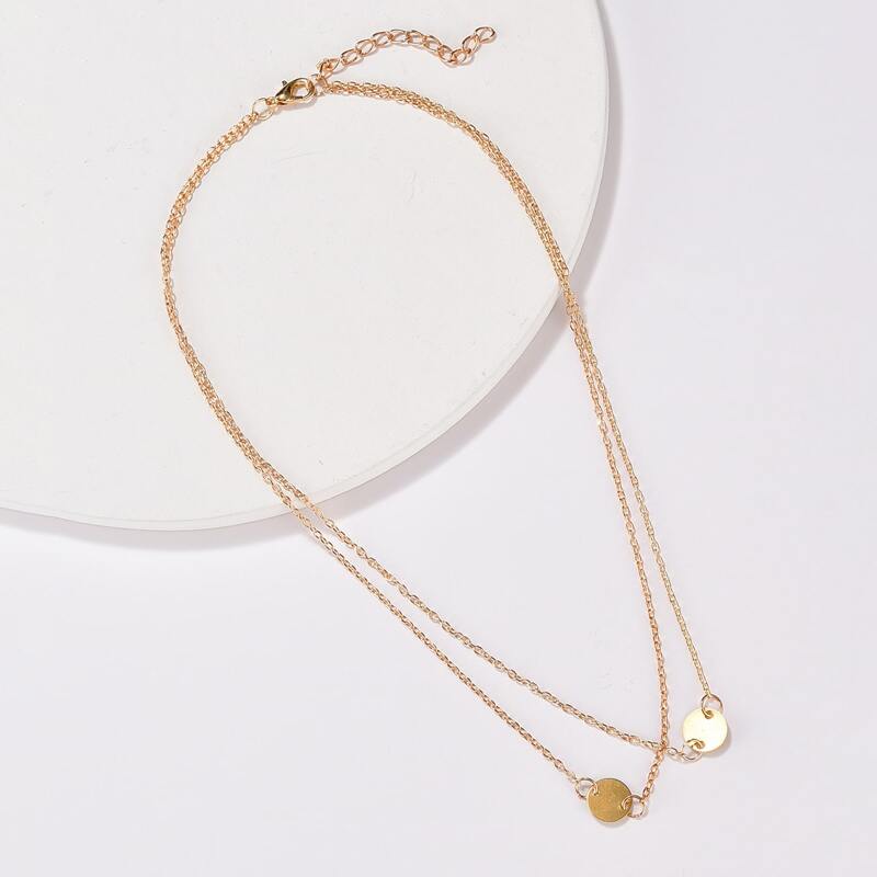 

Disc Layered Necklace, Gold