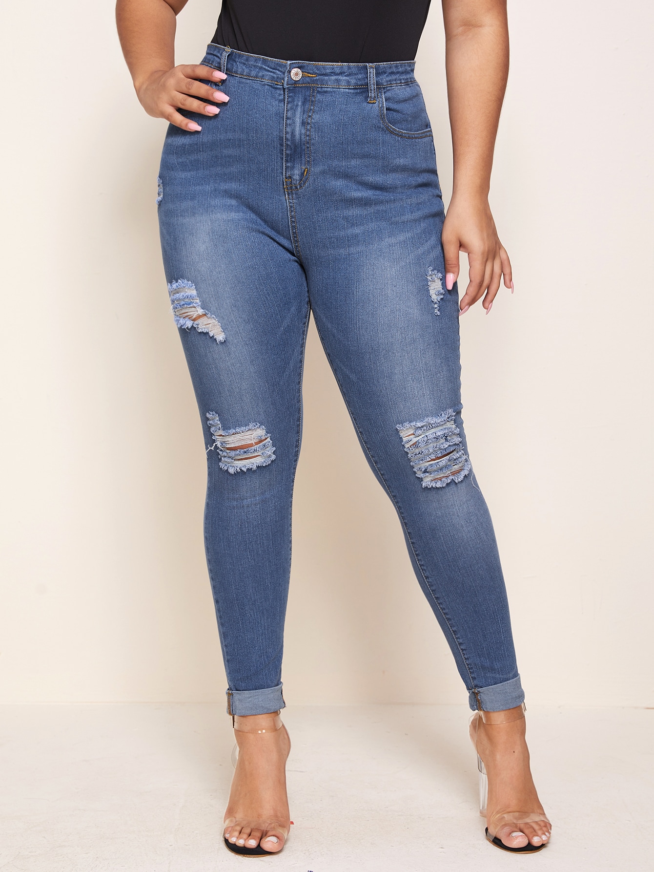 Plus Ripped Skinny Jeans thumbnail