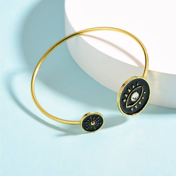

Eye Pattern Cuff Bracelet, Black