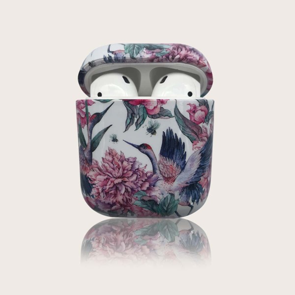 

1pc Flower Print AirPods Case, Multicolor
