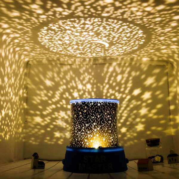 

1pc Moon & Star Projection Lamp, Yellow