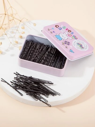 200pcs Bunny Shaped Paper Clips In Cute Storage Box For Kids