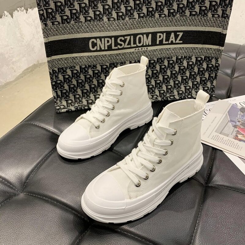 

High Top Canvas Sneakers, White