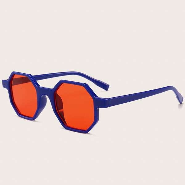 

Polygon Frame Sunglasses, Blue