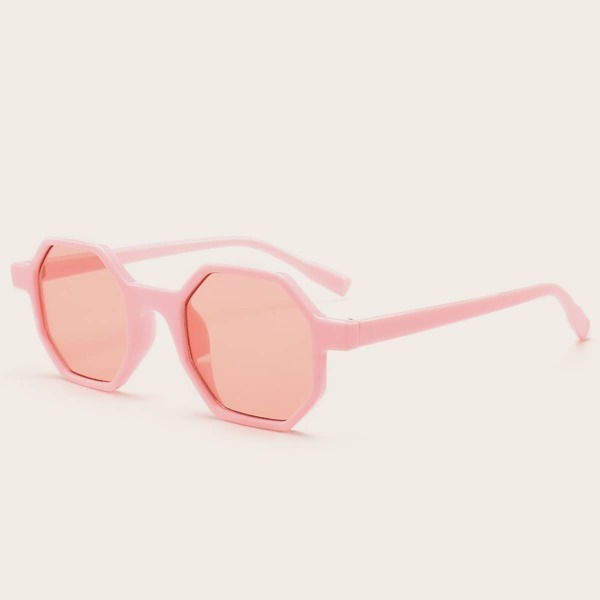 

Polygon Frame Sunglasses, Pink