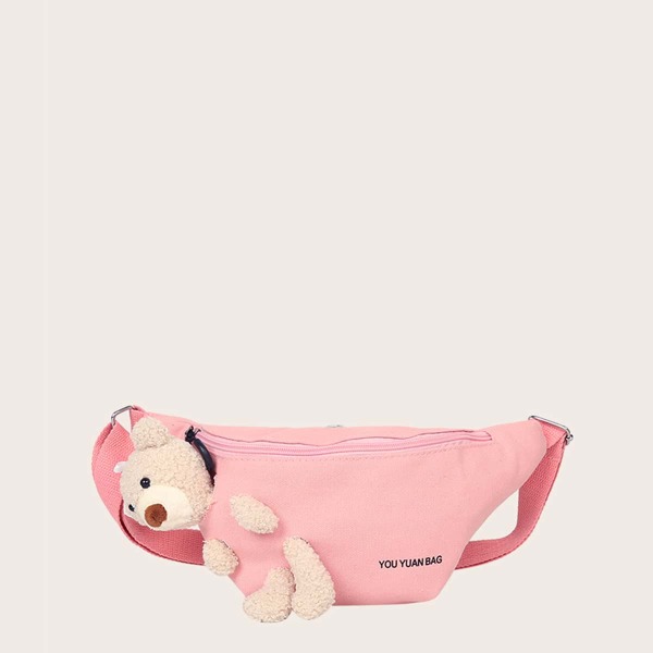 

Girls Cartoon Bear Decor Fanny Pack, Pink