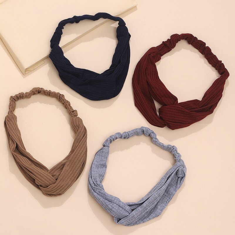 

4pcs Plain Headband, Multicolor