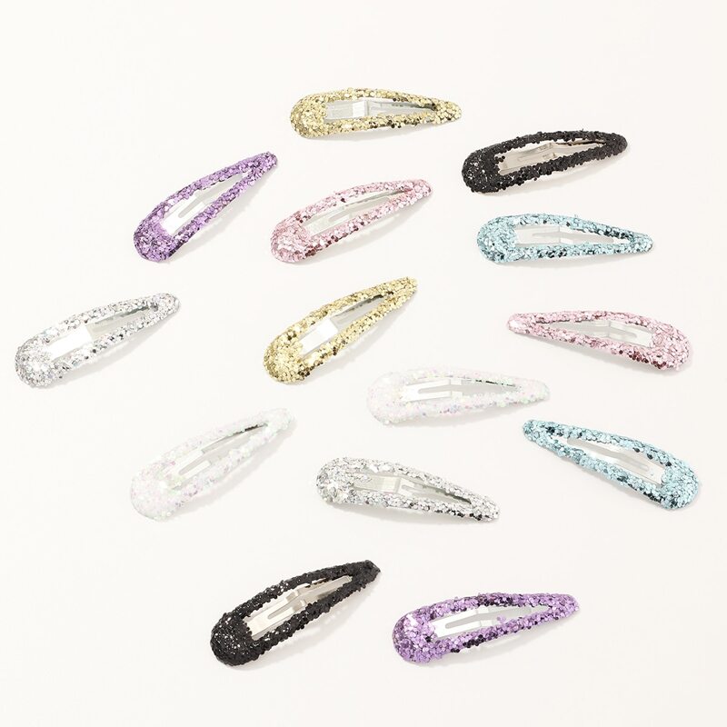 

14pcs Colorful Sequins Decor Hair Clip, Multicolor
