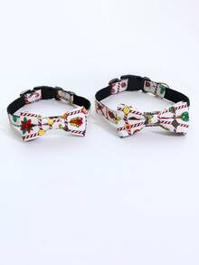1pc Christmas Cartoon Graphic Dog Collar - Multicolor - View 2