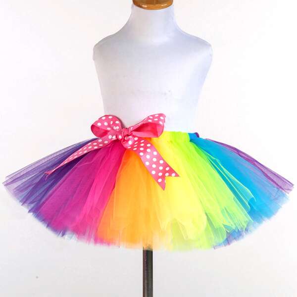 

Toddler Girls Bow Front Color-Block Tulle Skirt, Multicolor