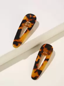 2pcs Tortoiseshell Hair Clip Casual,Leopard Print Claw Clips Hair Claws Hair Barrettes, School Stuff, Hair Accessories