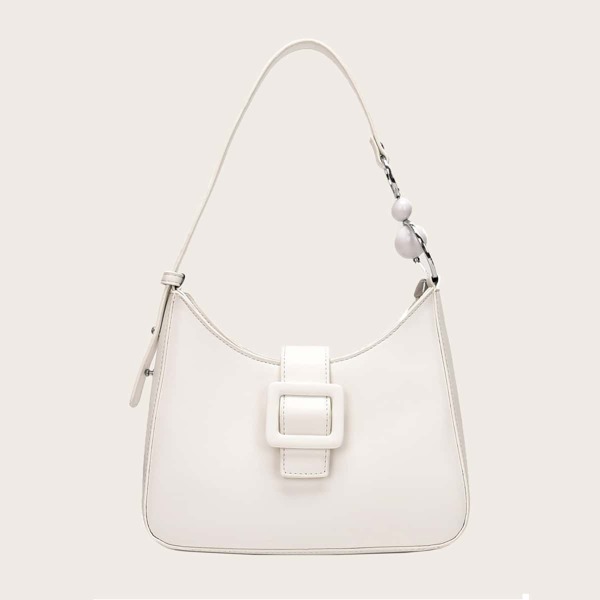 

Buckle Strap Shoulder Bag, White