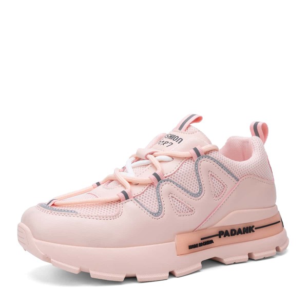 

Lace-up Front Mesh Panel Sneakers, Pink