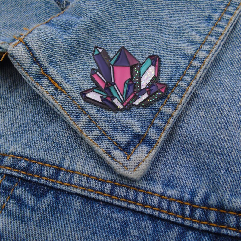 

Colorful Geometric Design Brooch, Multicolor