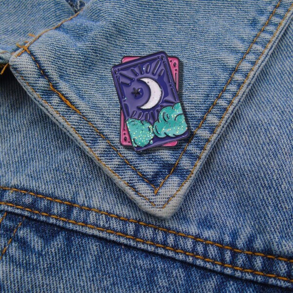 

Moon Geometric Design Brooch, Multicolor