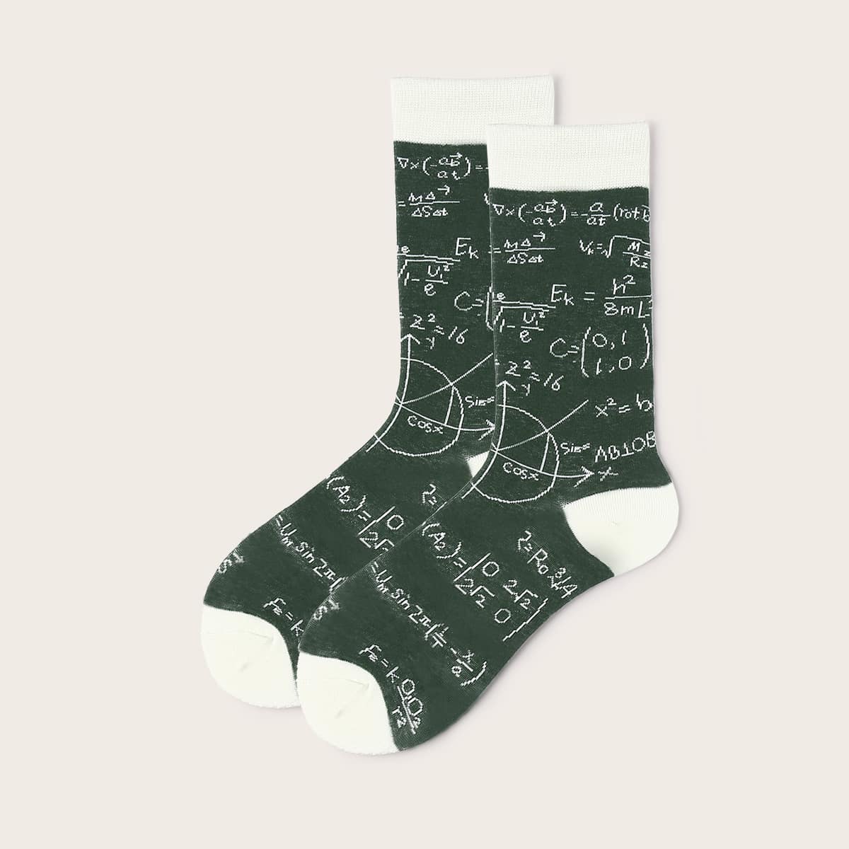 

Cartoon Graphic Socks, Dark green