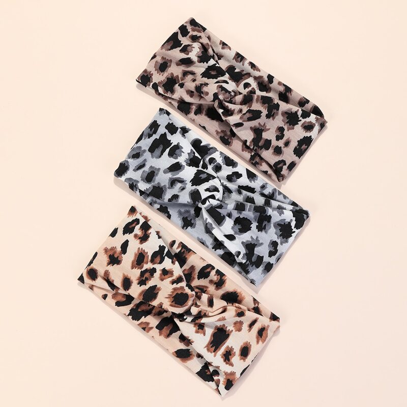 

3pcs Leopard Print Headband, Multicolor